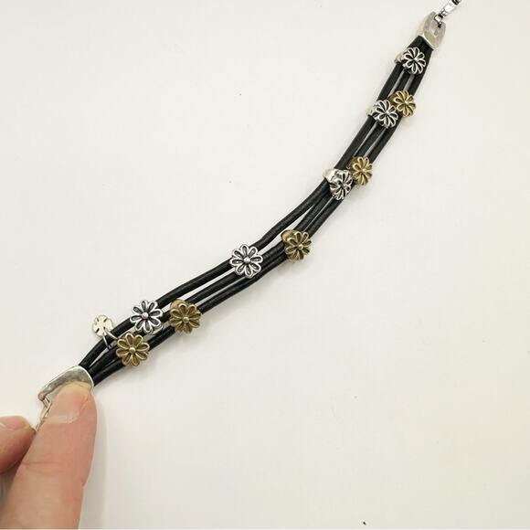 Lucky Brand Bracelet two tone Floral Flower Casual Boho Jewelry Bohemian NWT - Picture 11 of 14